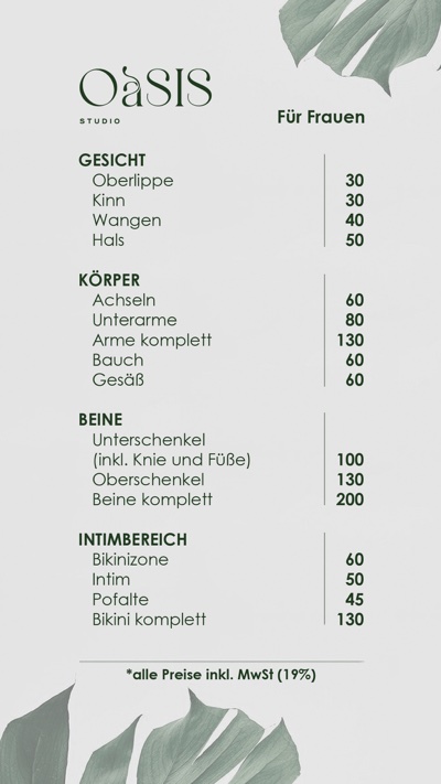 Preise der dauerhaften Laser-Haarentfernung 